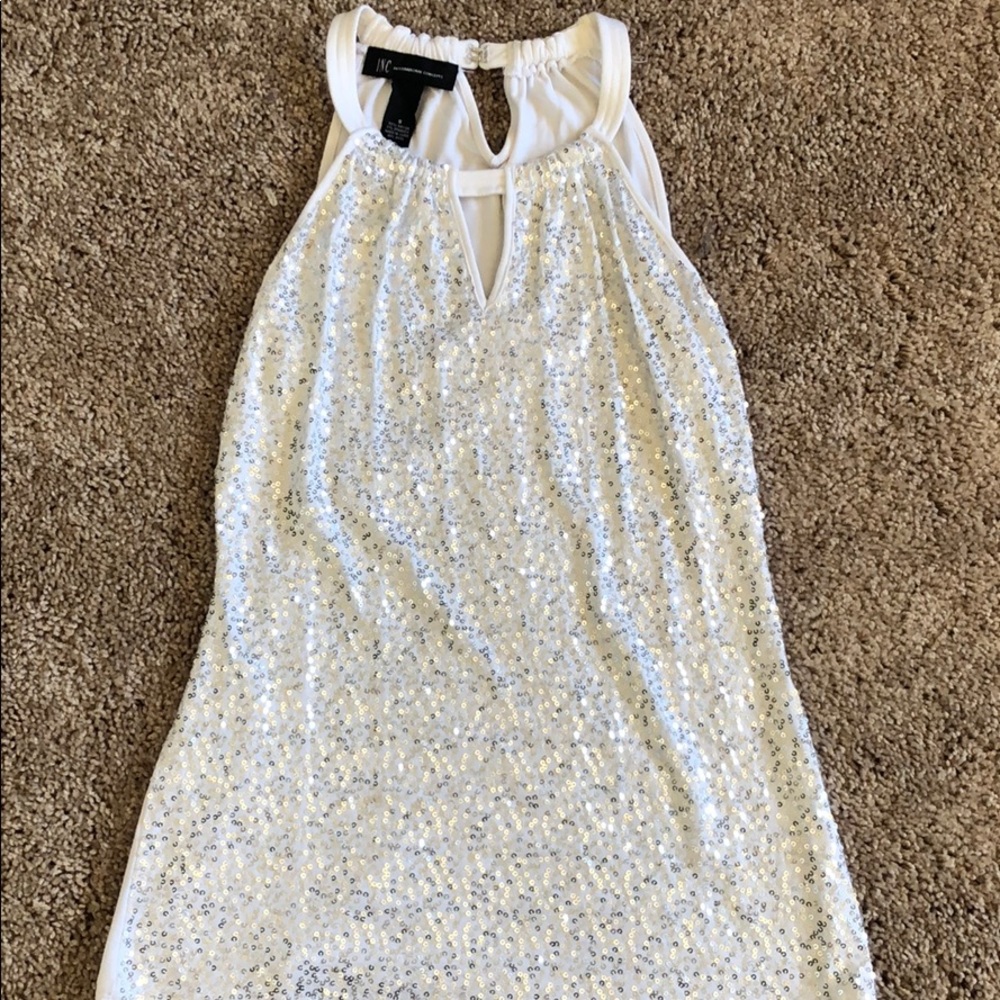 INC International Concepts Sequin Halter Top Sz S